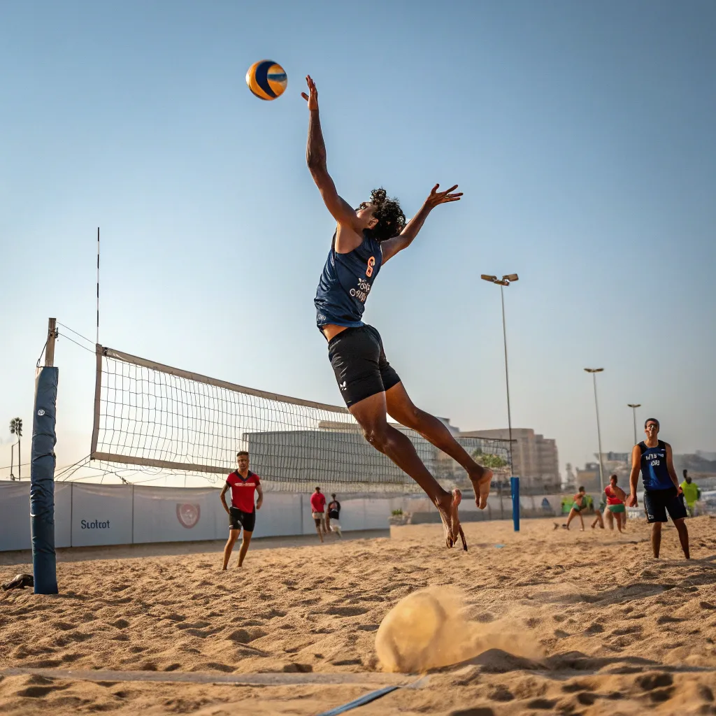 Action shot of volleyball player