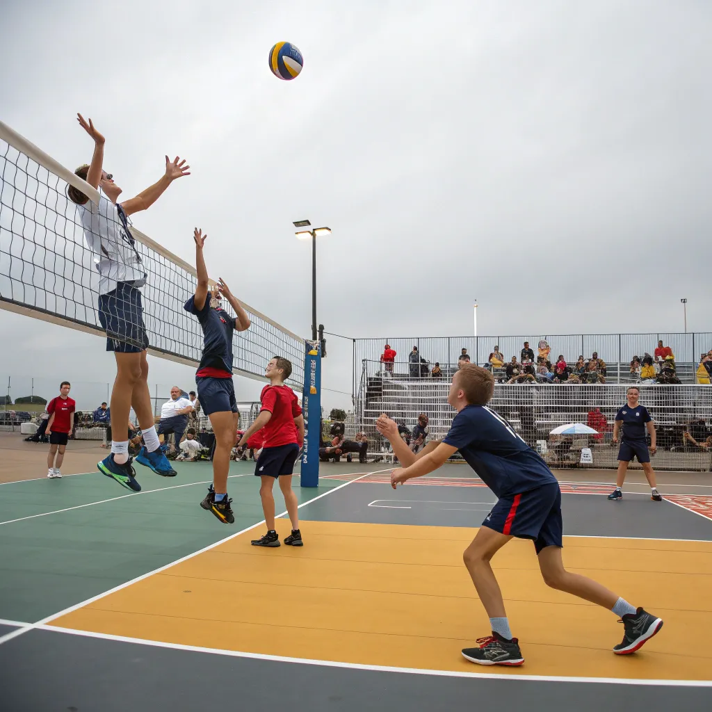 Young players practicing volleyball at VALNORVEXIS